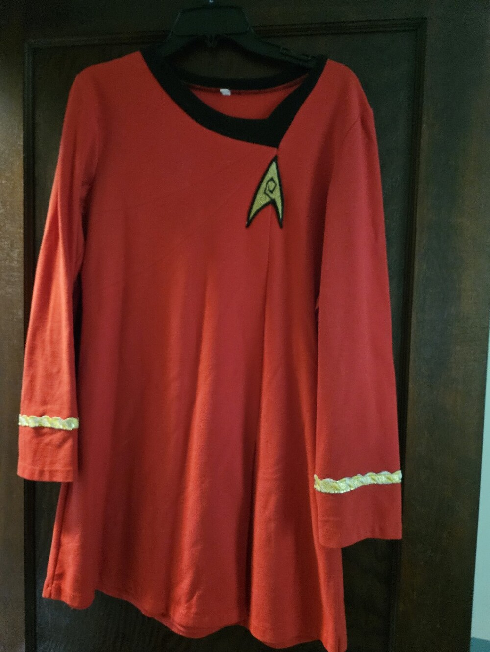 Red Sci-Fi Star Trek Uniform Tunic with Gold Accent